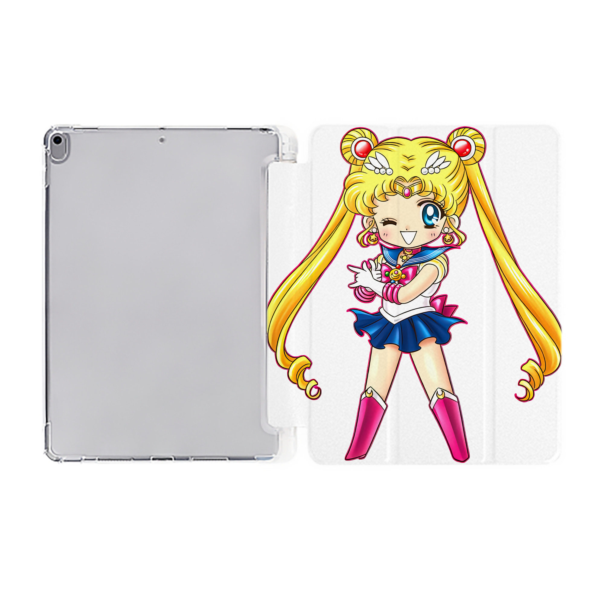 （画像用） 美少女戦士セーラームーン 月野 うさぎ つきの うさぎ Sailor Moon Tsukino Usagi IPad ケース ペン収納付き 三つ折りスタンド PUレザー×シリコン 対応機種9.5/10.5/10.9インチ